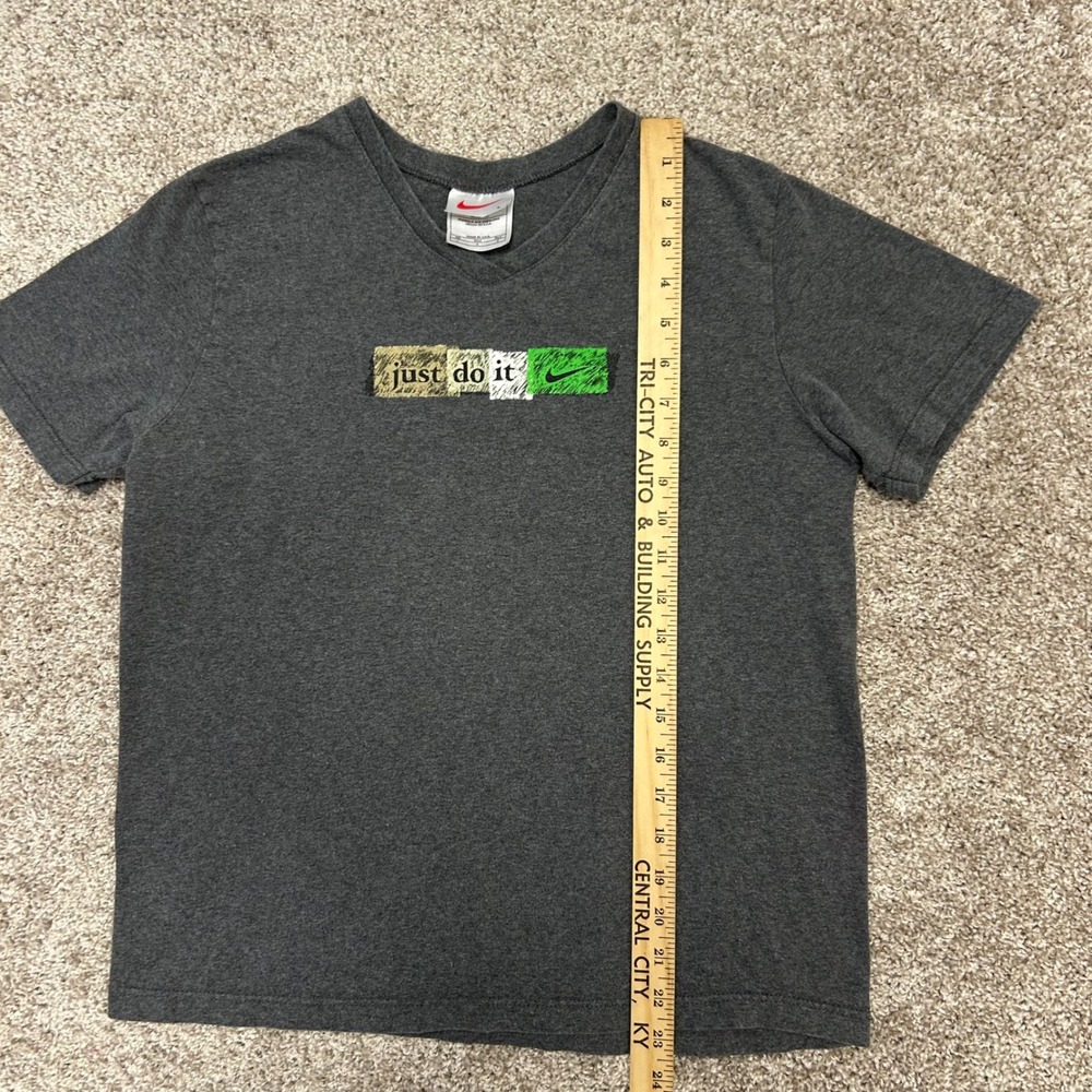 Vintage Nike Just Do It Tshirt Women Size Large Made In USA Swoosh Gray 90s - Picture 5 of 6